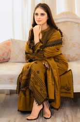 Urge - Winter 3PC Dhanak Embroidered Suit -